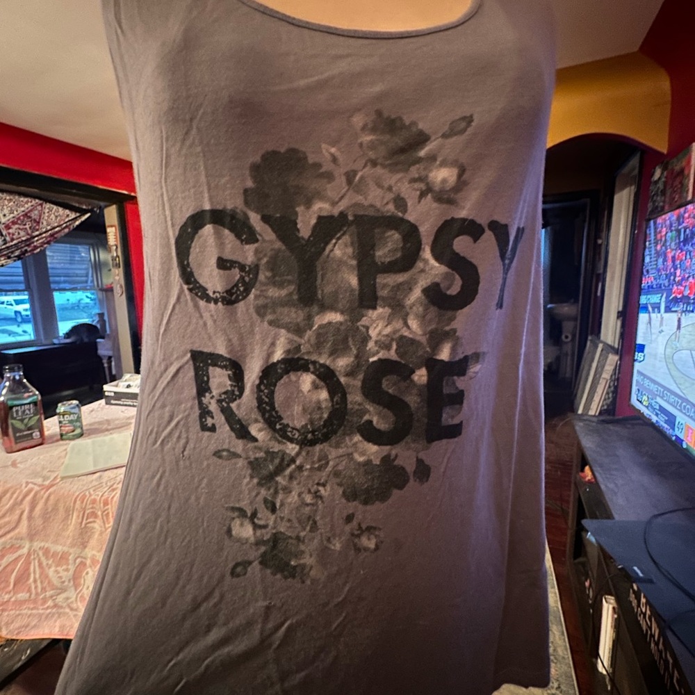 Haute Hippie Gray Graphic 'Gypsy Rose' Tank